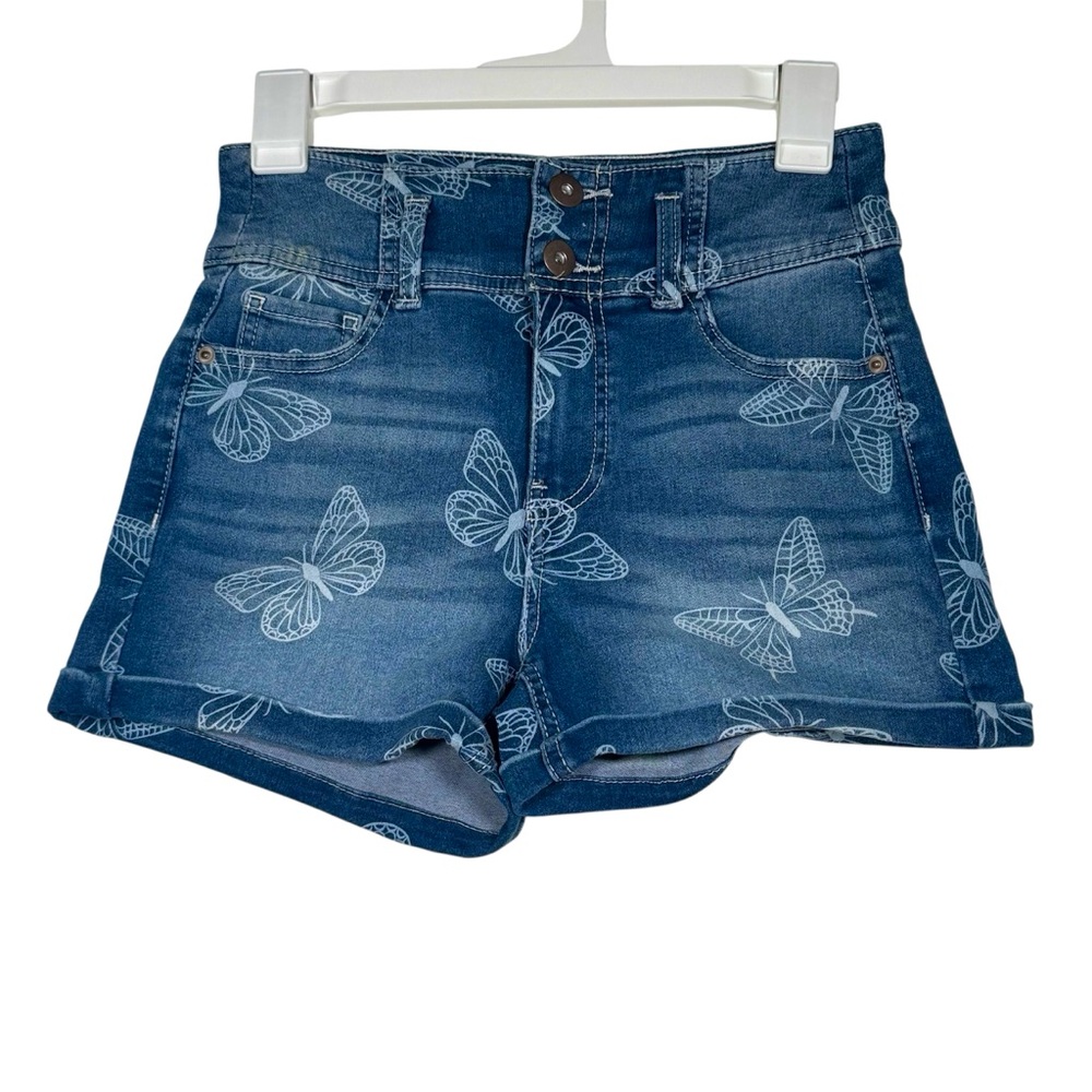 No Boundaries Blue Jean Shorts with Butterfly Design Size 5 (juniors)